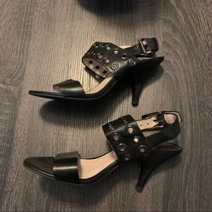 MICHAEL KORS Black Perforated Heels Sandals 7